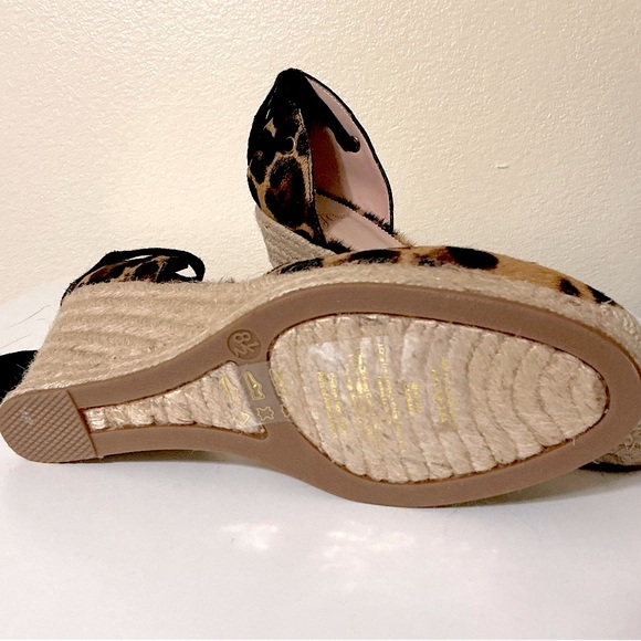 J. Crew Espadrille Wedges Leopard Calf Hair 8 1/2 - Picture 10 of 11